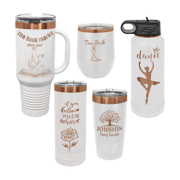 WHITE/ROSE GOLD ION-PLATED DRINKWARE