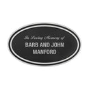 SILVER OVAL MEMORIAL SIGN W/ROD-1