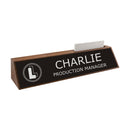 NAMEPLATE - WALNUT W/ METAL PLATE-1
