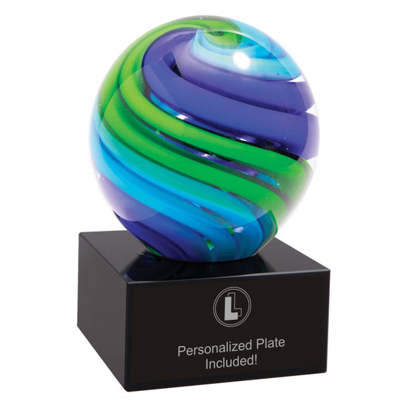 TWO-TONE BLUE & GREEN SPHERE