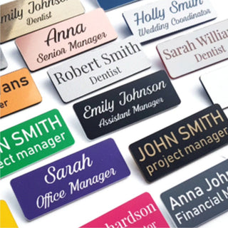 Buy pink-background-white-engraving SINGLE COLOR NAMETAGS