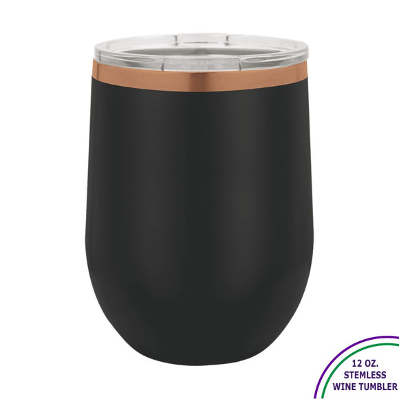 BLACK/ROSE GOLD ION-PLATED DRINKWARE