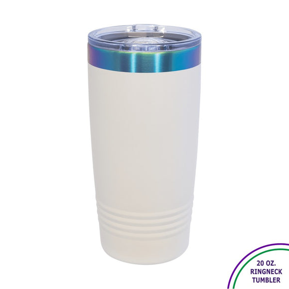 WHITE/PRISM ION-PLATED DRINKWARE