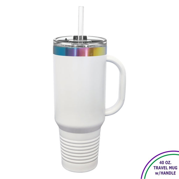 WHITE/PRISM ION-PLATED DRINKWARE