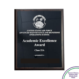 PRESSBOARD PLAQUE WITH  METAL PLATE