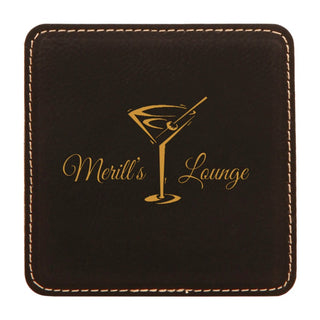 Buy black-gold LEATHERETTE COASTER