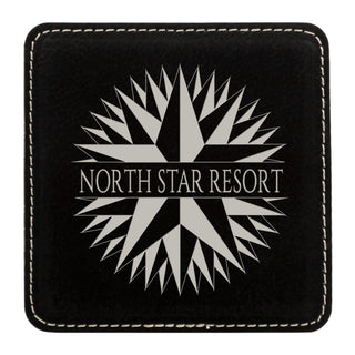 Buy black-silver LEATHERETTE COASTER