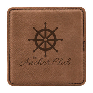 Buy brown LEATHERETTE COASTER SET