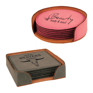 LEATHERETTE COASTER SET